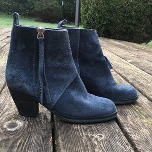 ACNE Blue Suede Booties